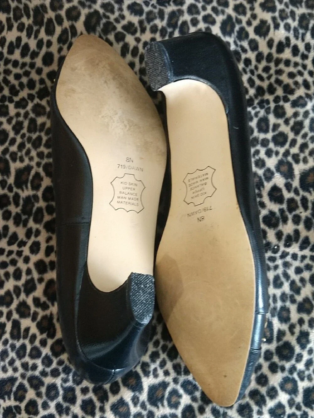Karen Scott Black Low Heel Pumps with Gold Stud Accents